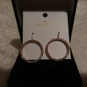 Rose Gold Gold Round Rhinestone Hoops Silver Sparkly Bling Hoop Earrings